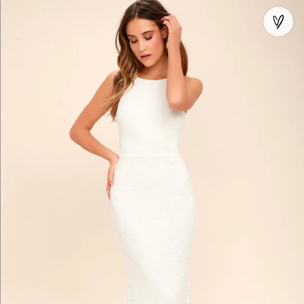 Lulu’s Ephemeral Allure Ivory Lace Maxi Dress, perfect 4 casual wedding 👰🏻‍♀️